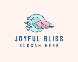 Pretty Bird Leaves logo design