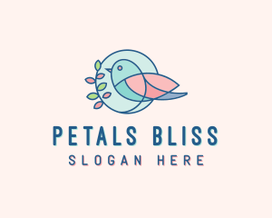 Pretty Bird Leaves logo design