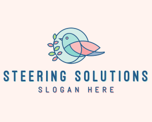 Pretty Bird Leaves logo design