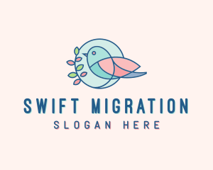 Pretty Bird Leaves logo design