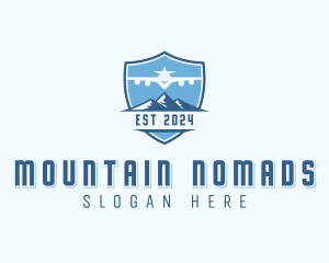 Airplane Mountain Shield  logo design