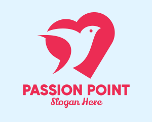 Romantic Pink Dove Heart  logo