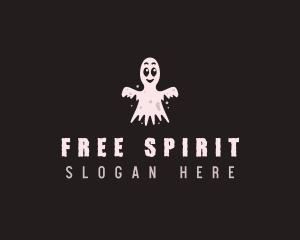 Spooky Cartoon Ghost logo design