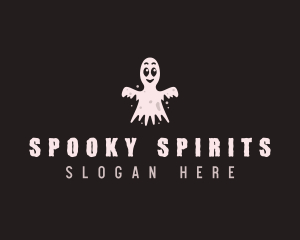 Spooky Cartoon Ghost logo design