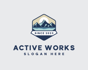 Hiker Tourist Outdoor logo design