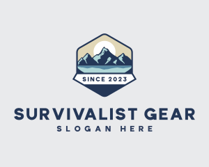 Hiker Tourist Outdoor logo design