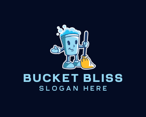 Retro Housekeeping Bucket logo design