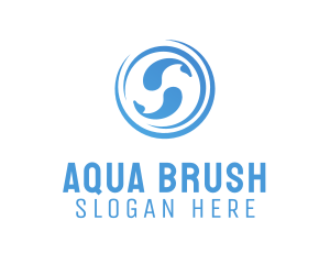 Blue Aqua Fishes logo design