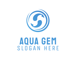 Blue Aqua Fishes logo design