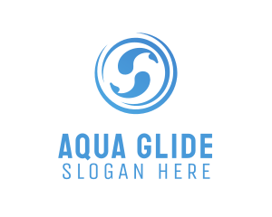 Blue Aqua Fishes logo design