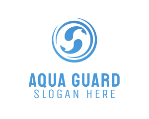 Blue Aqua Fishes logo design