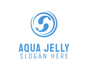 Blue Aqua Fishes logo design