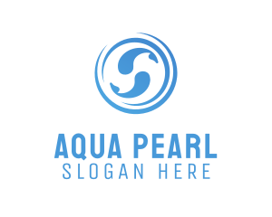 Blue Aqua Fishes logo design