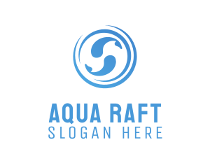 Blue Aqua Fishes logo design