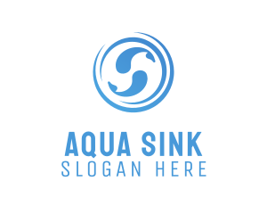 Blue Aqua Fishes logo design