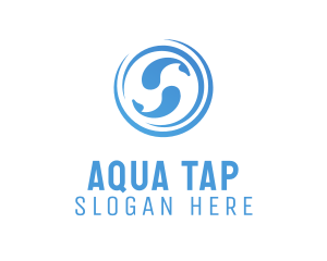 Blue Aqua Fishes logo design