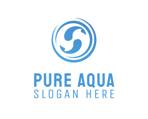 Blue Aqua Fishes logo design