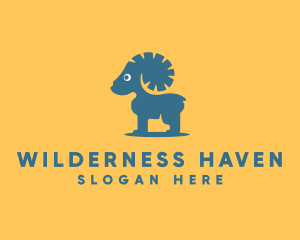 Wildlife Ram Silhouette logo design