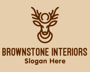 Brown Minimalist Deer logo