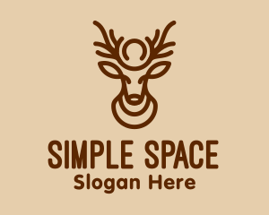 Brown Minimalist Deer logo design