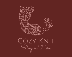 Flower Knitting Yarn logo design