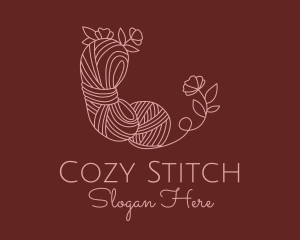 Flower Knitting Yarn logo design