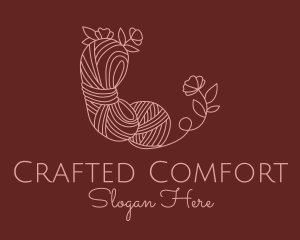 Flower Knitting Yarn logo design