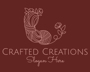 Flower Knitting Yarn logo design