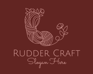 Flower Knitting Yarn logo design