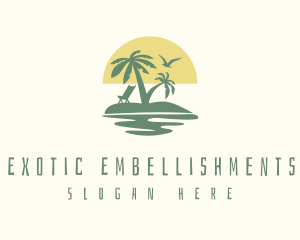 Palm Tree Beach Resort logo design