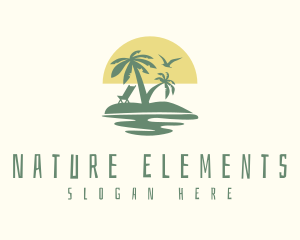 Palm Tree Beach Resort logo design