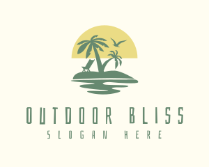 Palm Tree Beach Resort logo design