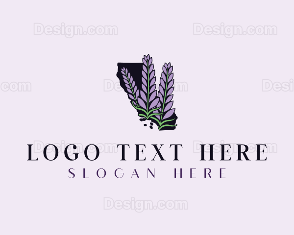 California Lavender Flower Logo