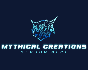 Mythical Fierce Dragon logo design