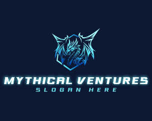 Mythical Fierce Dragon logo design