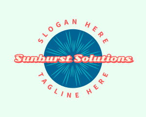 Funky Retro Sunburst logo design