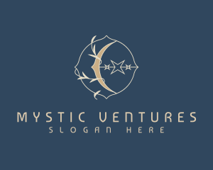 Mystical Crescent Moon logo design