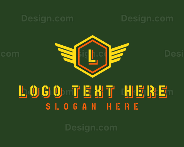 Hexagon Military Stencil Logo