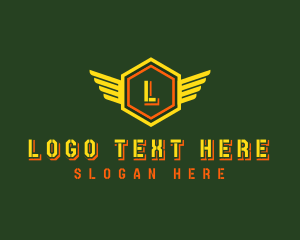 Hexagon Military Stencil logo