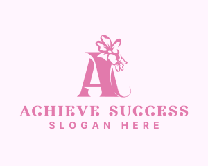 Organic Flower Boutique Letter A logo design