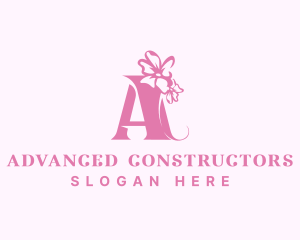 Organic Flower Boutique Letter A logo design