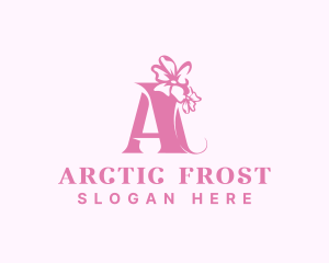 Organic Flower Boutique Letter A logo design