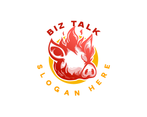 Flaming Pig BBQ Grill Logo