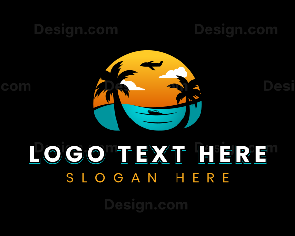 Summer Beach Travel Logo