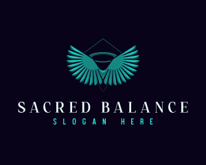 Religious Halo Wings logo design