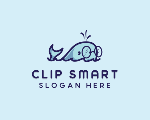 Smart Whale Animal logo design