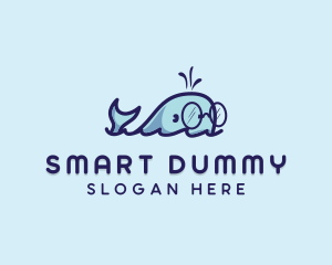 Smart Whale Animal logo design