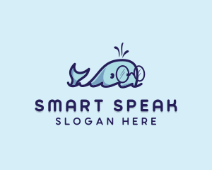 Smart Whale Animal logo design