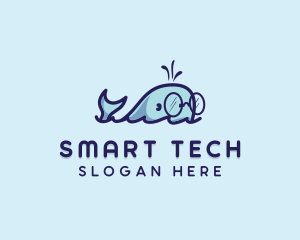 Smart Whale Animal logo