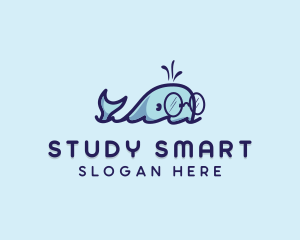 Smart Whale Animal logo design